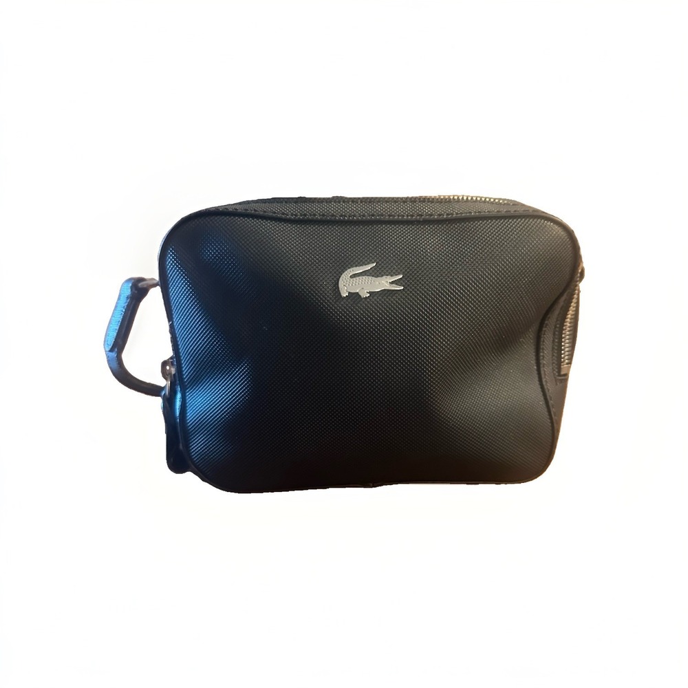 Vintage Lacoste PVC Crossbody Black Bag OS